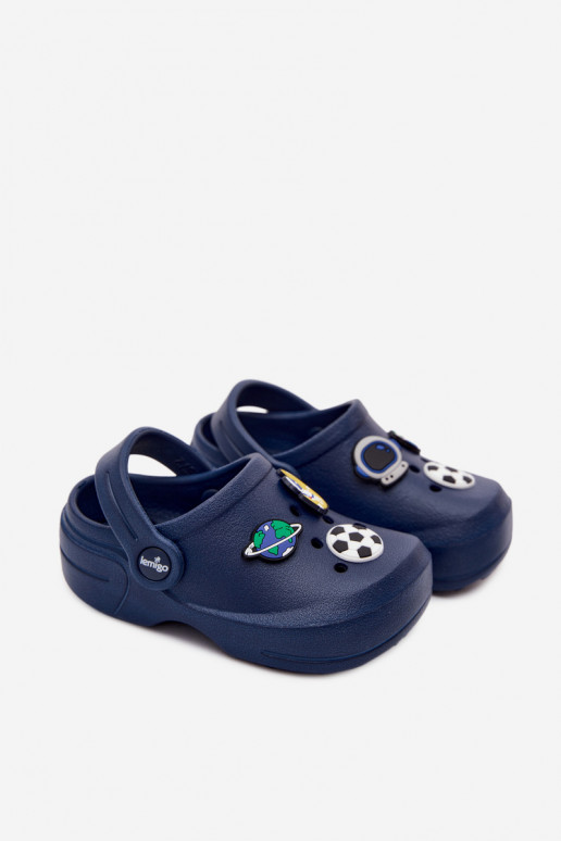 Tamancos leves masculinos azul escuro com fivelas LEMIGO COSMO