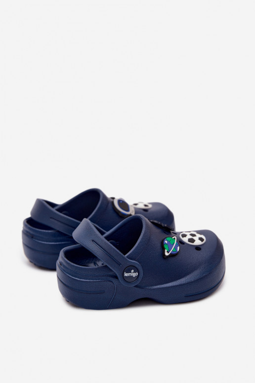 Tamancos leves masculinos azul escuro com fivelas LEMIGO COSMO