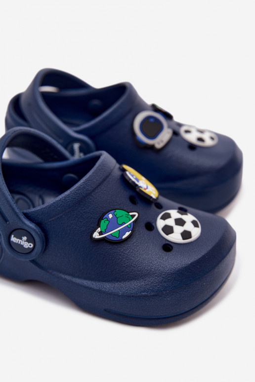 Tamancos leves masculinos azul escuro com fivelas LEMIGO COSMO