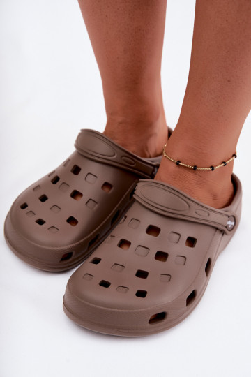 Tamancos leves femininos marrons LEMIGO 806