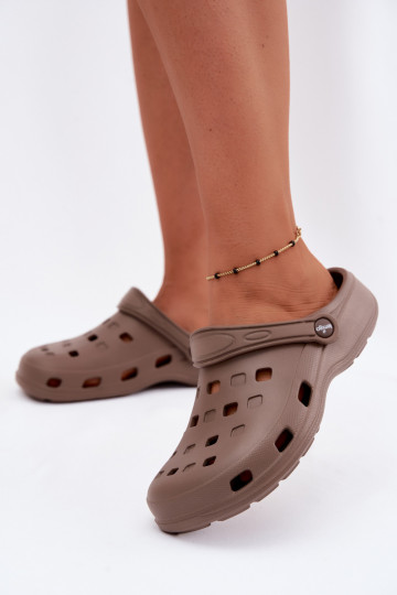 Tamancos leves femininos marrons LEMIGO 806 2