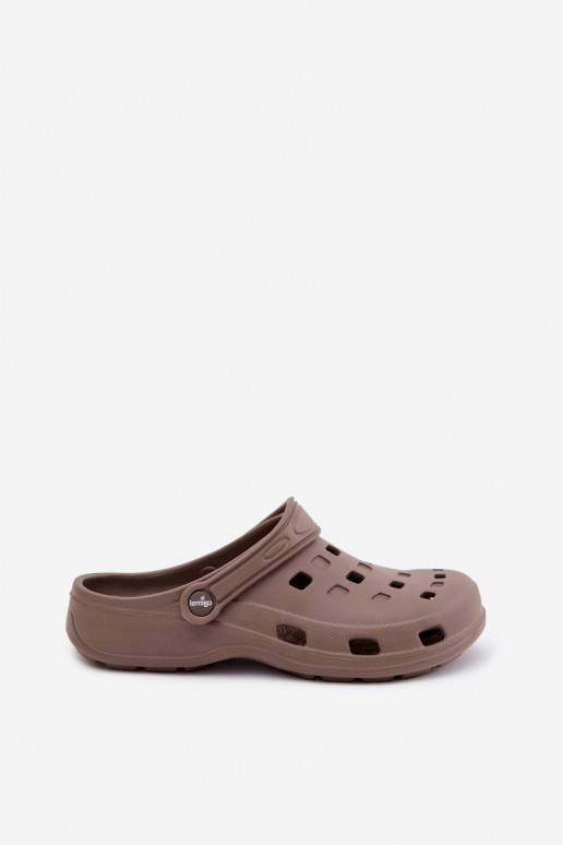 Tamancos leves femininos marrons LEMIGO 806