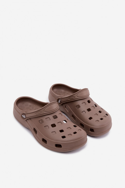 Tamancos leves femininos marrons LEMIGO 806