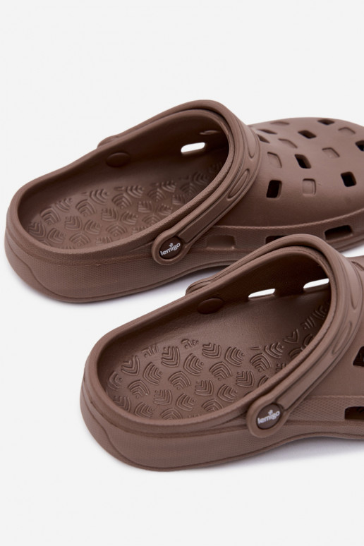 Tamancos leves femininos marrons LEMIGO 806