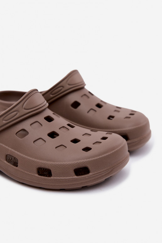 Tamancos leves femininos marrons LEMIGO 806