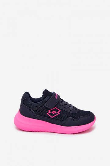 Ténis infantis com velcro LOTTO 2600002K CONNEECT azul-rosa 2
