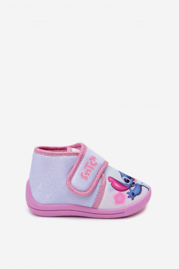 Chinelos infantis com velcro STITCH rosas 2