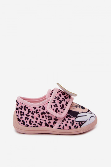 Chinelos infantis com velcro MINNIE MOUSE rosas 2