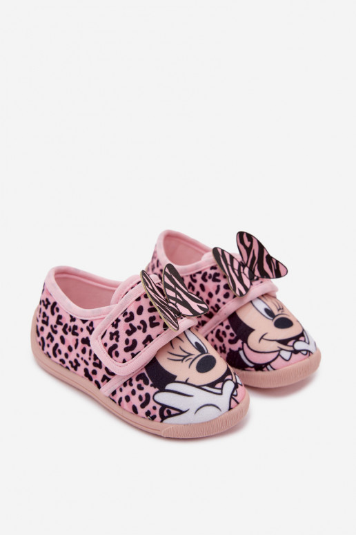 Chinelos infantis com velcro MINNIE MOUSE rosas