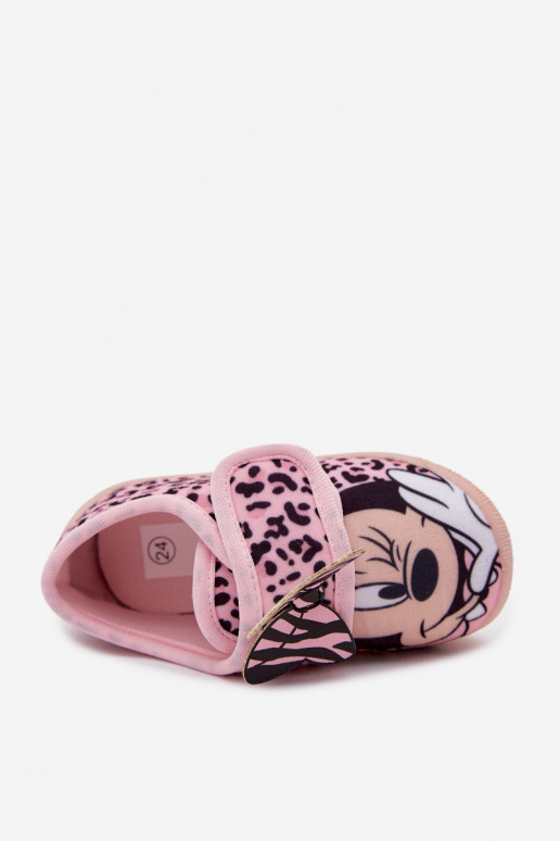 Chinelos infantis com velcro MINNIE MOUSE rosas