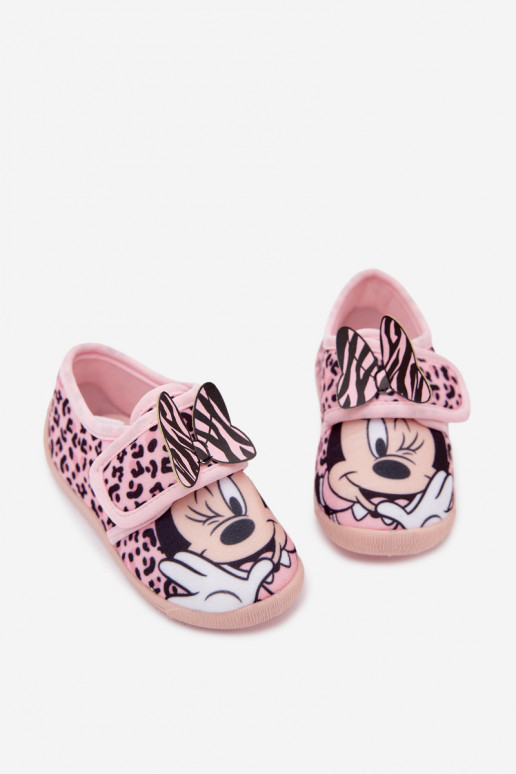 Chinelos infantis com velcro MINNIE MOUSE rosas