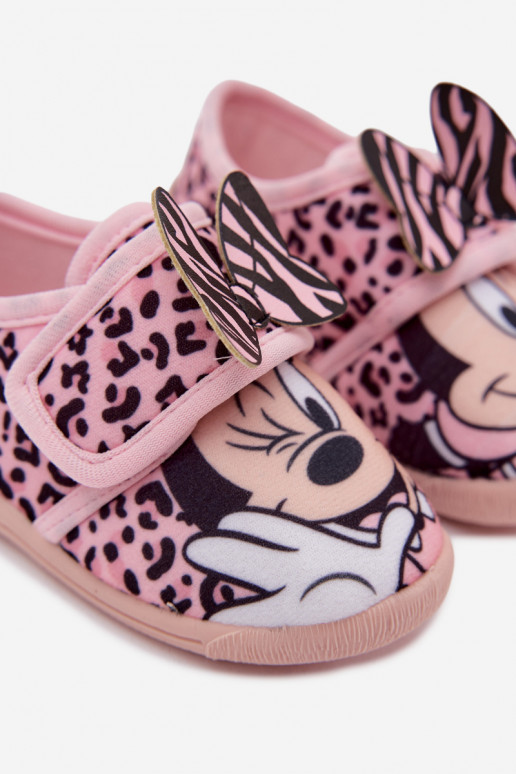 Chinelos infantis com velcro MINNIE MOUSE rosas