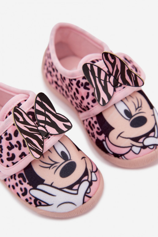 Chinelos infantis com velcro MINNIE MOUSE rosas