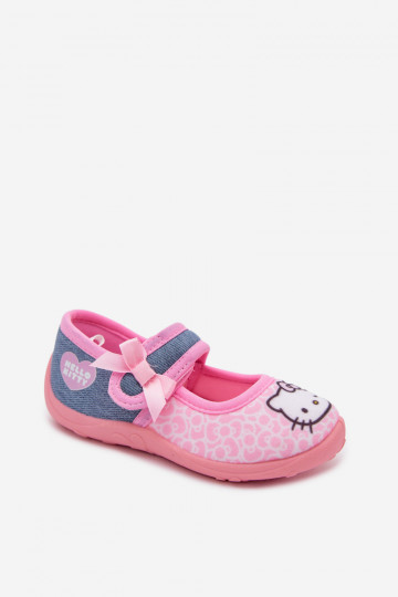 Chinelos infantis com velcro HELLO KITTY rosas
