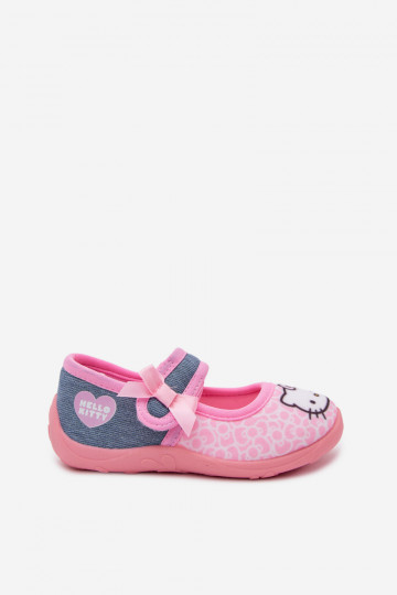Chinelos infantis com velcro HELLO KITTY rosas 2