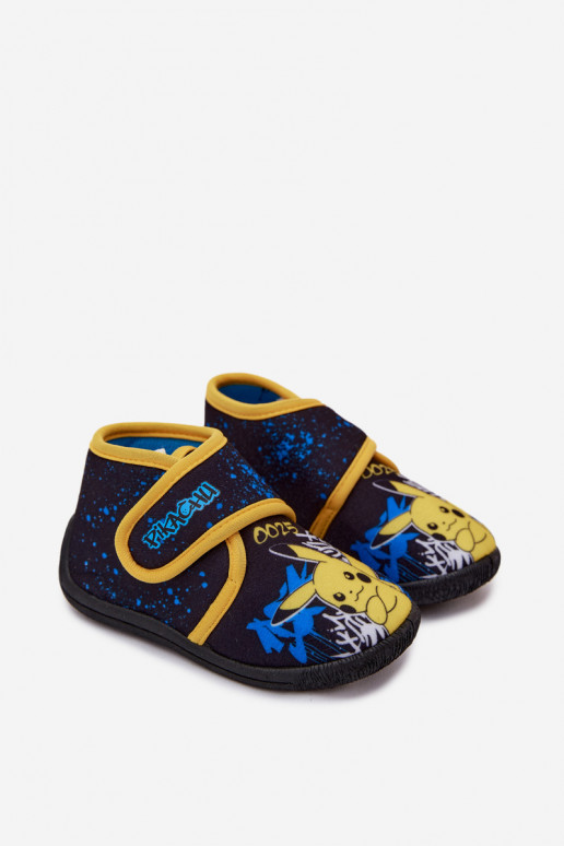 Chinelos para meninos com velcro Pikachu amarelos