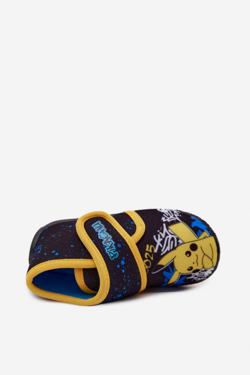 Chinelos para meninos com velcro Pikachu amarelos
