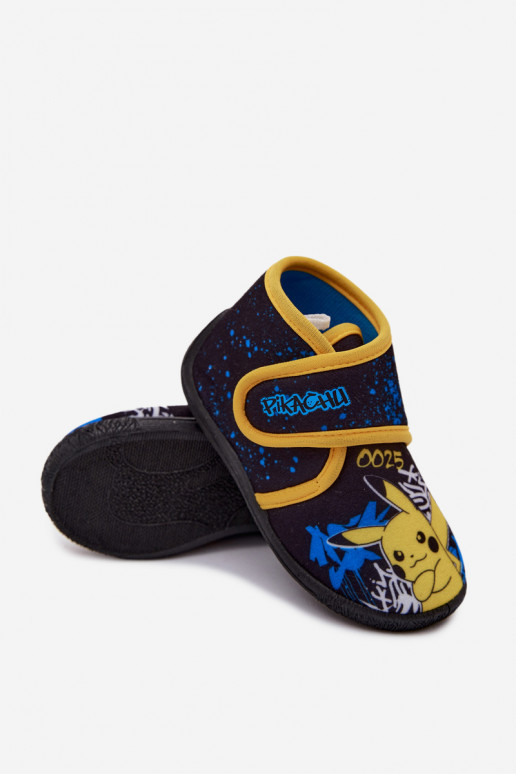 Chinelos para meninos com velcro Pikachu amarelos