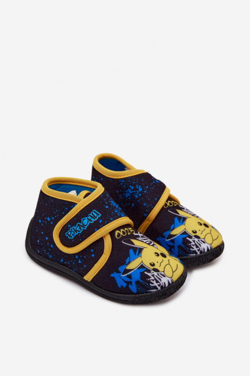 Chinelos para meninos com velcro Pikachu amarelos