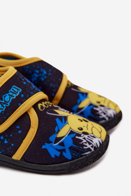 Chinelos para meninos com velcro Pikachu amarelos