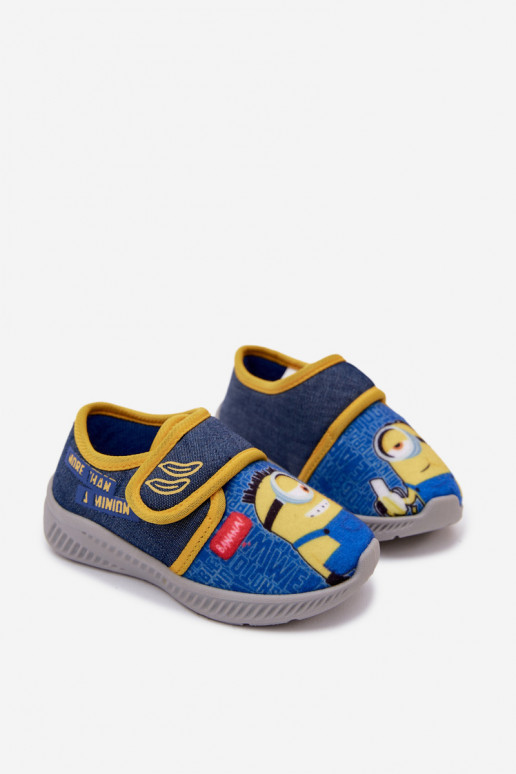 Chinelos infantis Minions azul-amarelo