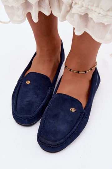 Mocassins masculinos azul escuro de camurça sintética Tai turirilla