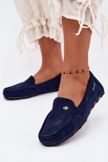 Mocassins masculinos azul escuro de camurça sintética Tai turirilla 2