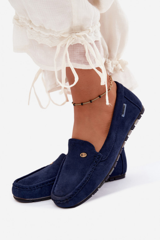 Mocassins masculinos azul escuro de camurça sintética Tai turirilla