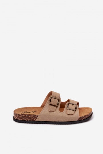 Chinelos masculinos de cor areia com fivelas Ruby 2
