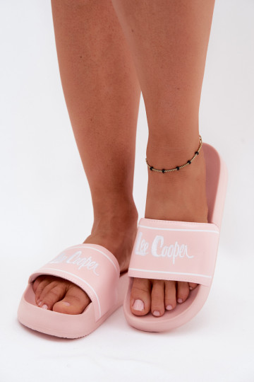 Chinelos rosas femininos com plataforma Lee Cooper