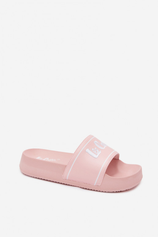 Chinelos rosas femininos com plataforma Lee Cooper