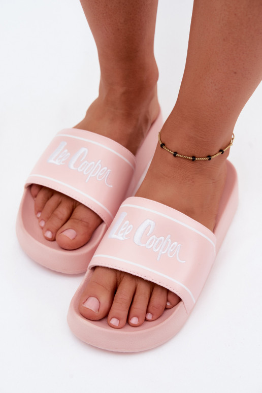 Chinelos rosas femininos com plataforma Lee Cooper