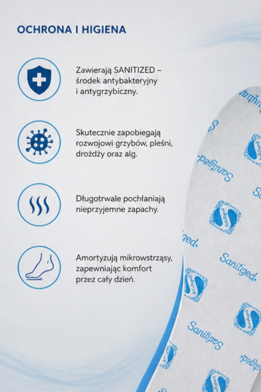 Palmilhas Corbby PROTECT com agente antibacteriano