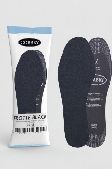 Palmilhas Corbby FROTTE BLACK com carbono ativo