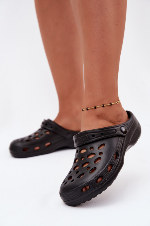 Tamancos leves pretos para mulheres Parker