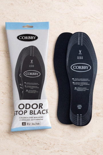 Palmilhas antitranspirantes Corbby ODOR STOP com carvão ativo