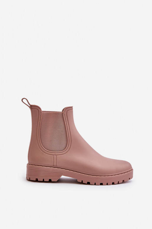 Botas de borracha femininas com inserções elásticas na cor rosa Ciariel
