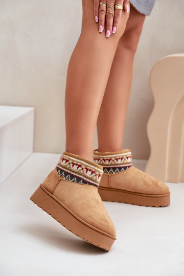 Botas de neve marrons com padrões e plataforma Avatharia 2