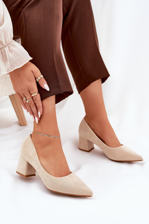Sapatos femininos com bicos pontudos e saltos em areia Merinette
