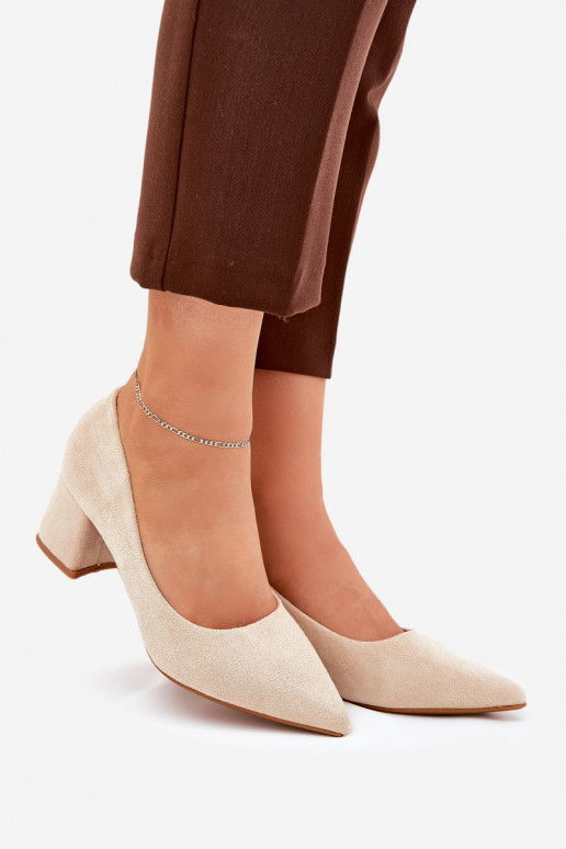 Sapatos femininos com bicos pontudos e saltos em areia Merinette