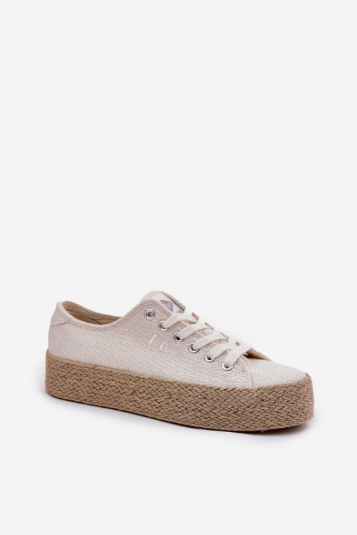 sapatos casuais com plataforma Lee Cooper LCIN-25-02-3284 na cor marfim