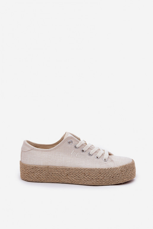 sapatos casuais com plataforma Lee Cooper LCIN-25-02-3284 na cor marfim