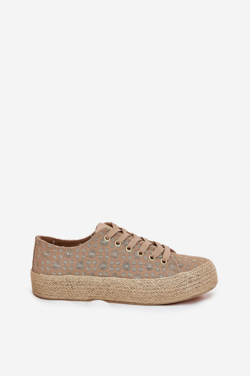 sapatos casuais estampados com plataforma caqui Lee Cooper LCIN-25-08-3646L