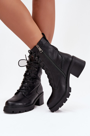 Botins de trabalho femininos isolados em preto Vinceza 89136
