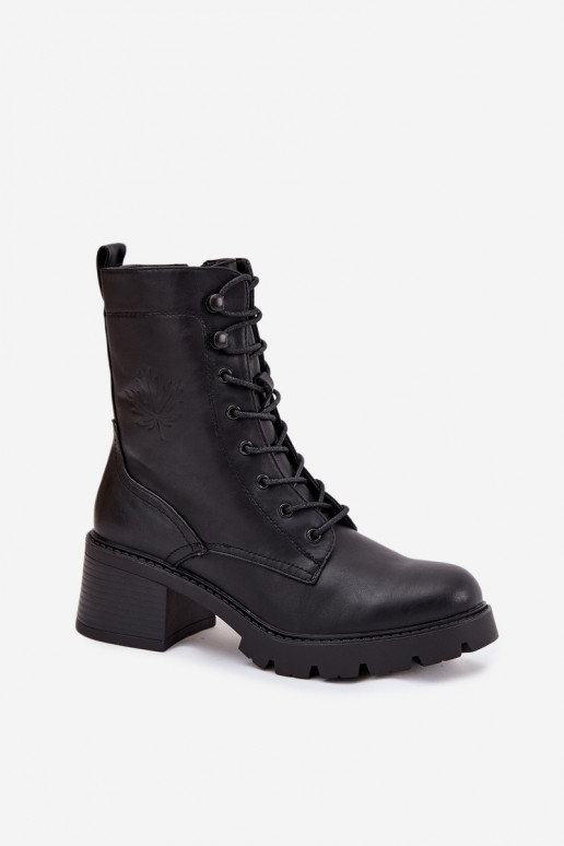 Botins de trabalho femininos isolados em preto Vinceza 89136