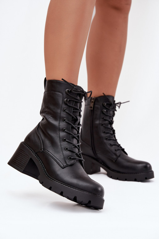 Botins de trabalho femininos isolados em preto Vinceza 89136