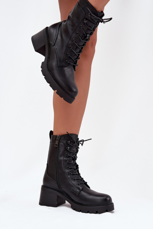 Botins de trabalho femininos isolados em preto Vinceza 89136