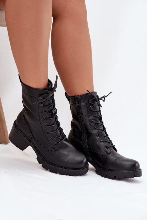 Botins de trabalho femininos isolados em preto Vinceza 89136