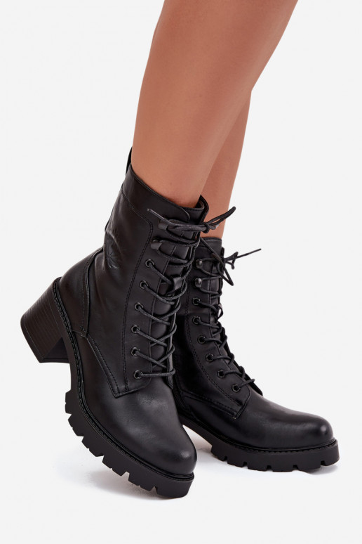Botins de trabalho femininos isolados em preto Vinceza 89136