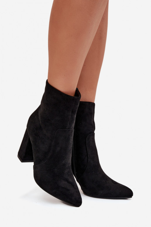 aquecimento Botas femininasde camurça ecológicau cor preta Pralina